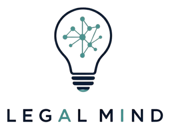 לוגו Legal Mind - נורה מעל שם המותג